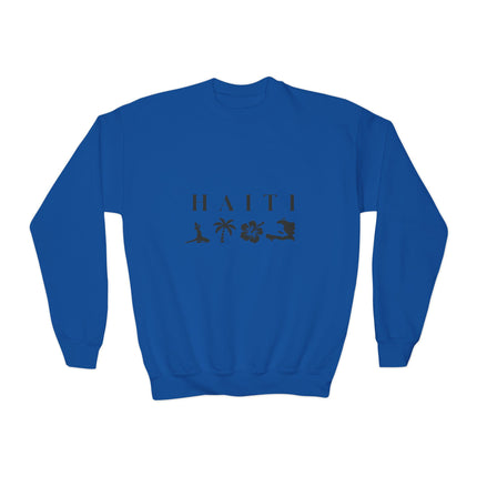 Island Serenity Haiti Coastal Youth Sweatshirt Haitian Nature Series Youth Premium Crewneck