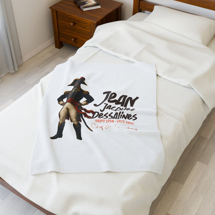 Jean Jacques Dessalines Revolutionary Leader Premium Plush Blanket Haitian Independence Icon - CreoleSizzle