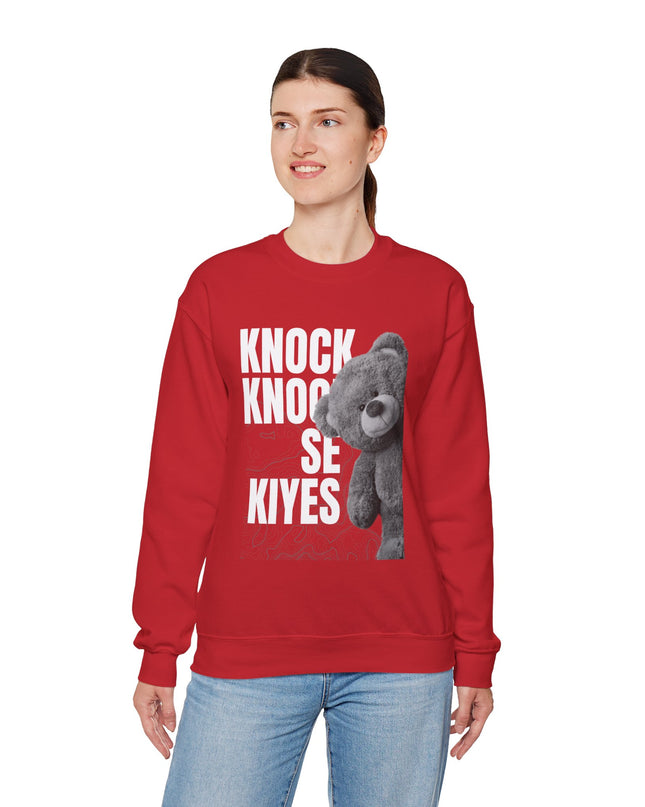 Knock Knock Se Kiyes Sweatshirt Haitian Creole Humor Cozy & Bold Design Bold Haitian Pride Shirt for Cultural Heritage - CreoleSizzle