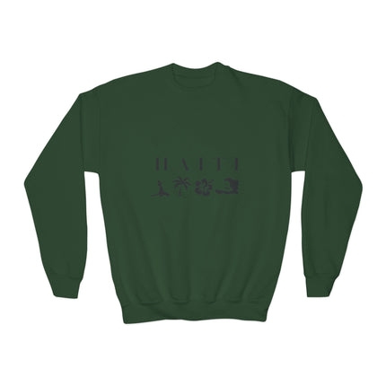 Island Serenity Haiti Coastal Youth Sweatshirt Haitian Nature Series Youth Premium Crewneck