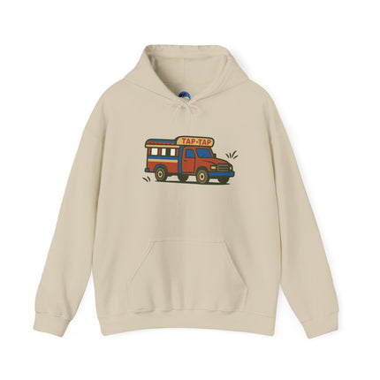 Urban Roads Haitian Tap-Tap Street Energy Hoodie Caribbean Culture Series Unisex Heavy Blend Sweatshirt Retro Van Hoodie
