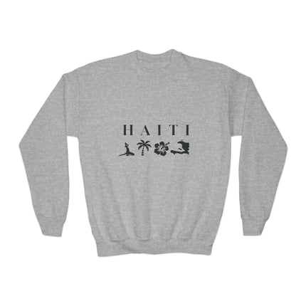 Island Serenity Haiti Coastal Youth Sweatshirt Haitian Nature Series Youth Premium Crewneck