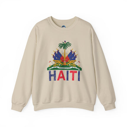 Ayiti Pride Crewneck Sweatshirt Haitian Flag & Kreyòl Design Cozy Unisex Heritage Pullover Sweatshirt