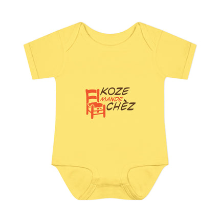 Kozi Madchèz Creole Charm Baby Bodysuit Haitian Culture Series  Infant & Toddler Wear Stylish Baby Clothes