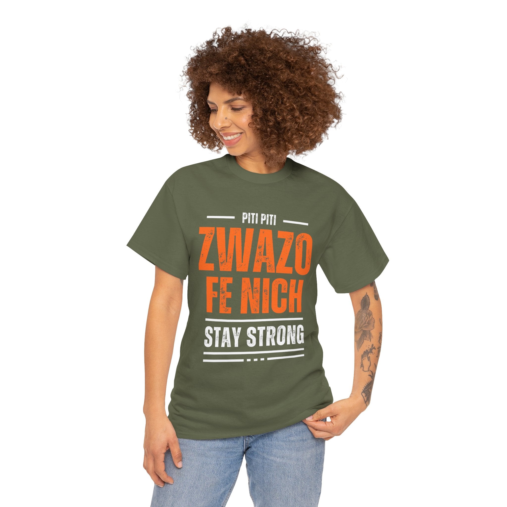 Piti Piti Zwazo Fe Nich T-Shirt – Haitian Proverb Tee, Stay Strong Motivational Shirt, Unisex Cotton Comfort Fit