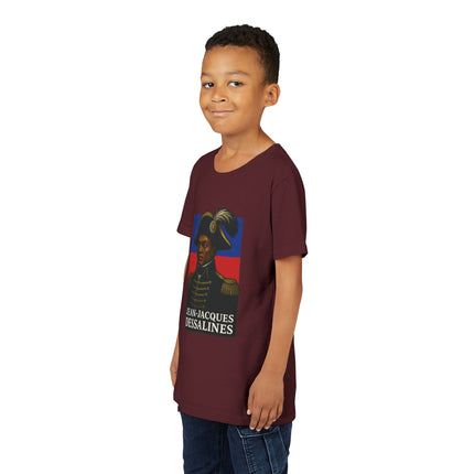 Jean-Jacques Dessalines Youth T-Shirt Haitian Independence Graphic Tee Black History Kids Apparel Cultural Heritage Gift