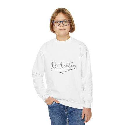 Ki Kontan Youth Crewneck Sweatshirt Cozy Haitian Pride Pullover Kids Casual Wear Unisex Comfortable Crewneck