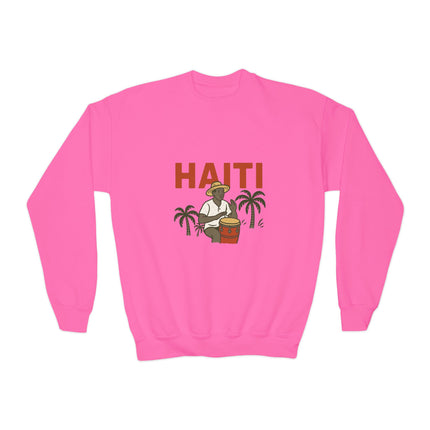 The Haitian Harvest Tropical Youth Sweatshirt Afro-Haitian Cultural Series Kids’ Premium Crewneck