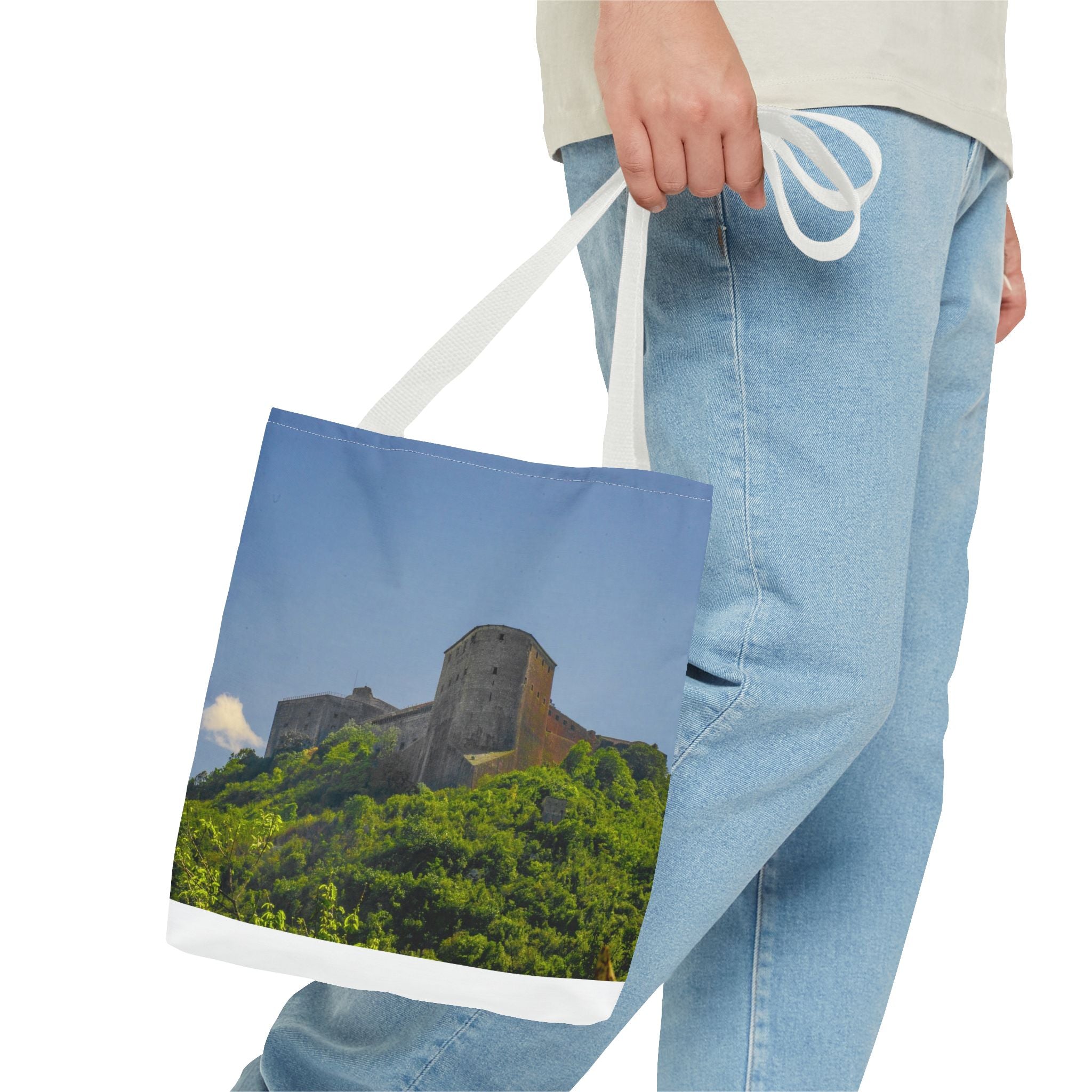 Haitian Citadelle Laferrière Tote Bag – Historical Haiti Travel Bag – Durable All-Over Print Shopping Bag