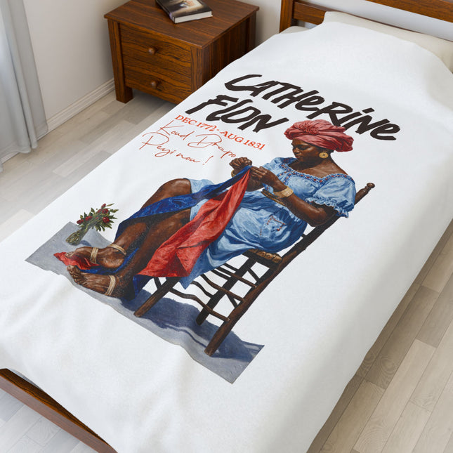 Catherine Flon Haitian Independence Heroine Premium Plush Blanket The Seamstress of Freedom - CreoleSizzle