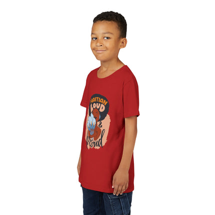 Haitian Loud & Proud Youth T-Shirt Cultural Pride Kids Tee Empowering Heritage Wear, Unique Gift for Kids, Casual Wear