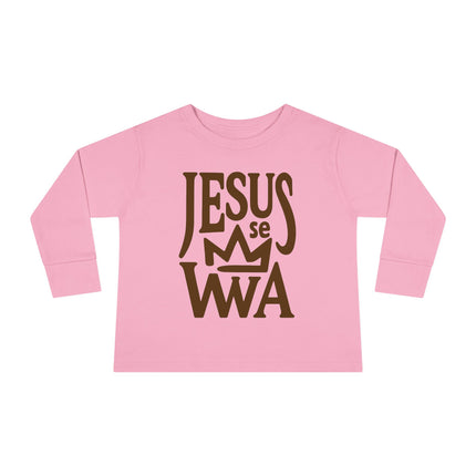 Jezi se Wa Toddler Long Sleeve Tee Faith & Cultural Pride Inspirational Haitian Kids Shirt Unisex Soft Cotton