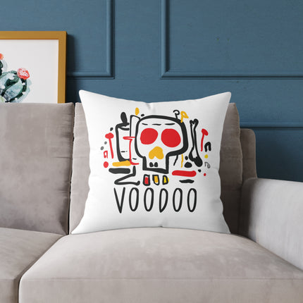 Haitian Vodou Spirit Art Pillow Afro-Caribbean Skull Graphic Bold Limited Ritual Collection - CreoleSizzle