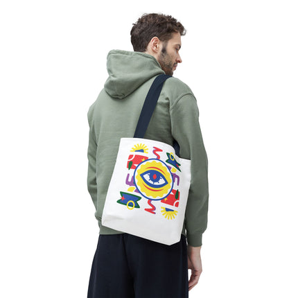 Vodou Eye Haitian Spiritual Art Tote Afro-Haitian Mysticism Design - CreoleSizzle
