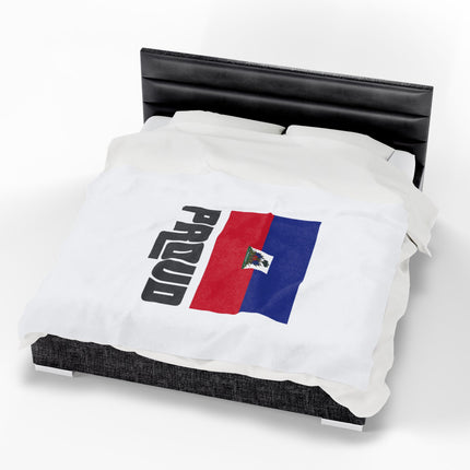Haitian Flag Proud Premium Plush Blanket Bold Heritage Streetwear Inspired Design - CreoleSizzle