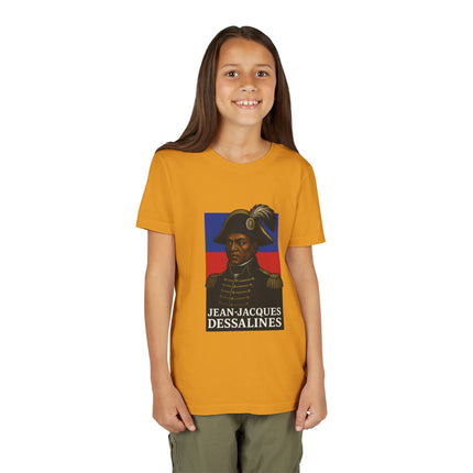 Jean-Jacques Dessalines Youth T-Shirt Haitian Independence Graphic Tee Black History Kids Apparel Cultural Heritage Gift