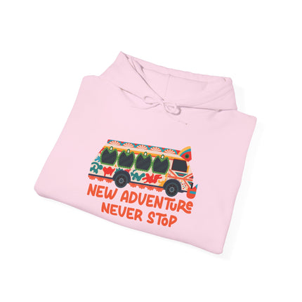 Tap-Tap Spirit New Adventure Never Stop Hoodie Haitian Travel Culture Series Unisex Adventure Sweatshirt