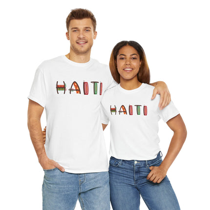 Haiti in Color Limited Heritage Drop Tee Artistic Creole Typography - CreoleSizzle