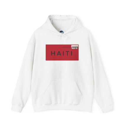 Haiti Stamp Bold Red & Black Seal of Origin Hoodie Haitian Diaspora Pride Series Unisex Hoodie,