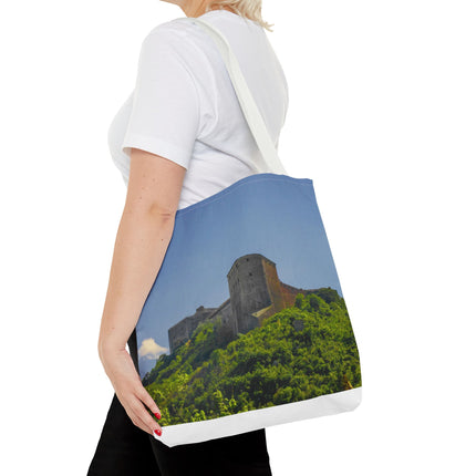 Haitian Citadelle Laferrière Tote Bag – Historical Haiti Travel Bag – Durable All-Over Print Shopping Bag - CreoleSizzle