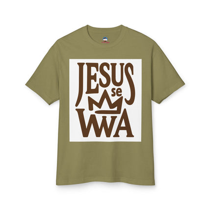 Jezi se Wa Jesus is King Haitian Faith Sweatshirt Creole Christian Apparel Spiritual Heritage Collection Heavyweight Cotton Tee