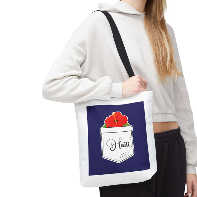 Hibiscus Haiti Limited Edition Heritage Tote Bag Tropical Elegance Design - CreoleSizzle