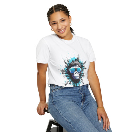 Poze Graphic T-Shirt Relaxed Fit Comfort Colors Tee Cool Haitian Monkey Design Shirt Unisex Garment-Dyed T-shirt - CreoleSizzle