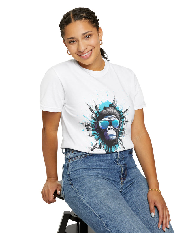 Poze Graphic T-Shirt Relaxed Fit Comfort Colors Tee Cool Haitian Monkey Design Shirt Unisex Garment-Dyed T-shirt - CreoleSizzle