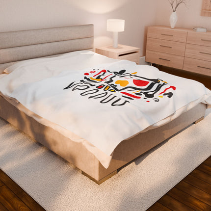 Haitian Vodou Heritage Plush Blanket Bold Afro-Spiritual Art and Cultural Symbolism - CreoleSizzle
