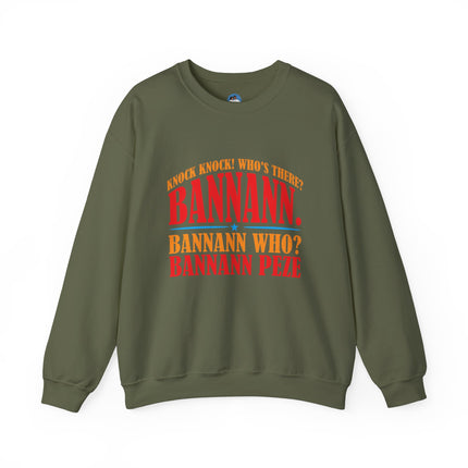 Bannann Peze Crewneck Sweatshirt  A Playful Nod to Haitian Humor and Flavor - CreoleSizzle