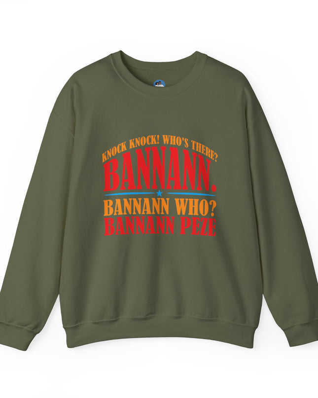 Bannann Peze Crewneck Sweatshirt  A Playful Nod to Haitian Humor and Flavor - CreoleSizzle