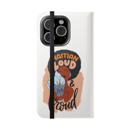Haitian Loud and Proud Limited Heritage Edition Tee Flip Cases Stylish Phone Wallet Cultural Power Statement