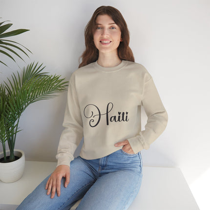 Haiti in Script Stylish Haiti Crewneck Sweatshirt Limited Artist Edition | Heritage Apparel