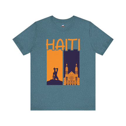 Faith & Freedom Dual Icon Tee Haitian Heritage Series Unisex Premium Jersey Haiti Graphic Tee