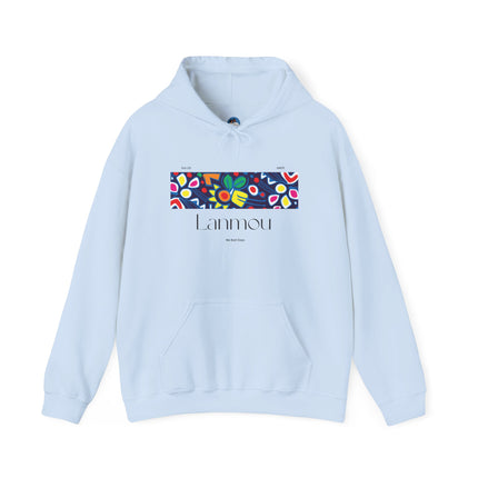 Lanmou Floral Hoodie Haitian Love-Inspired Streetwear Unisex Heavy Blend Hoodie Cozy & Artistic Casual Wear