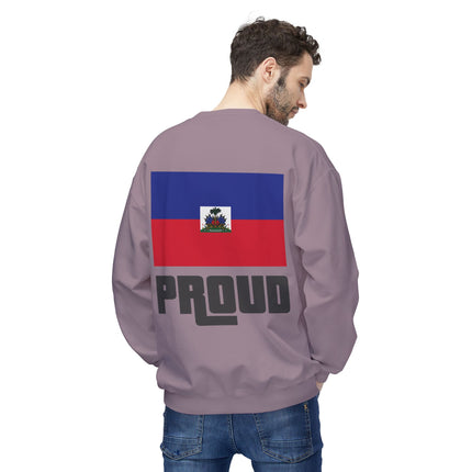 Proud Haitian Flag Street Style Crewneck Sweatshirt Unisex Midweight Fleece Cultural Pride & Heritage Apparel