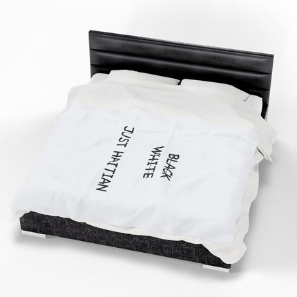 No Black. No White. Just Haitian. Premium Plush Blanket Unity and Identity Statement Piece - CreoleSizzle