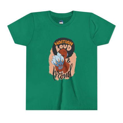 Haitian Loud & Proud Youth T-Shirt Cultural Pride Kids Tee Empowering Heritage Wear, Unique Gift for Kids, Casual Wear