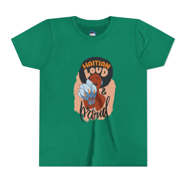 Haitian Loud & Proud Youth T-Shirt Cultural Pride Kids Tee Empowering Heritage Wear, Unique Gift for Kids, Casual Wear