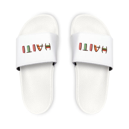Haiti Pride Slide Sandals Minimalist Heritage Edition - CreoleSizzle