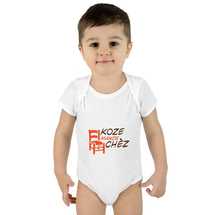 Kozi Madchèz Creole Charm Baby Bodysuit Haitian Culture Series  Infant & Toddler Wear Stylish Baby Clothes