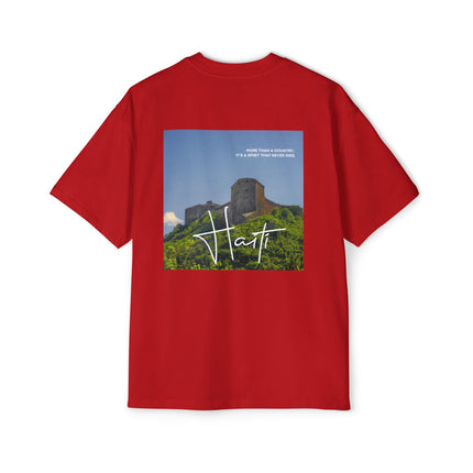 The Citadelle Spirit Tee Oversized Haitian Heritage Statement Shirt Men’s Premium Streetwear, Graphic Tee Haitian Street Vibes Graphic on Back