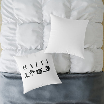 Minimalist Haiti Nature Pillow Tropical Silhouette Design Accent Coastal Calm Collection - CreoleSizzle