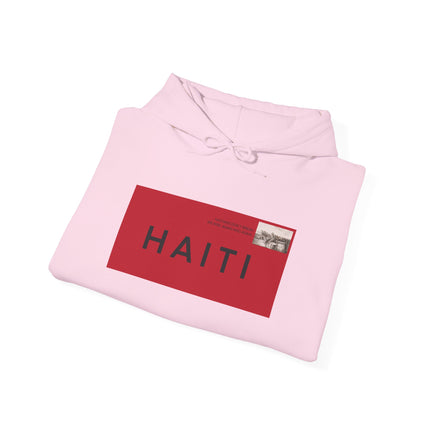 Haiti Stamp Bold Red & Black Seal of Origin Hoodie Haitian Diaspora Pride Series Unisex Hoodie,