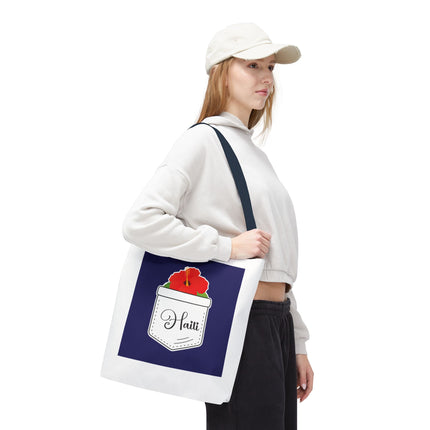 Hibiscus Haiti Limited Edition Heritage Tote Bag Tropical Elegance Design - CreoleSizzle