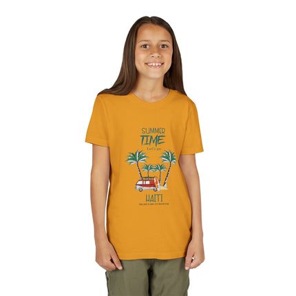 Summer Adventure Youth Tee Haiti Vacation Edition Kids Short Sleeve Shirt Caribbean Pride Apparel