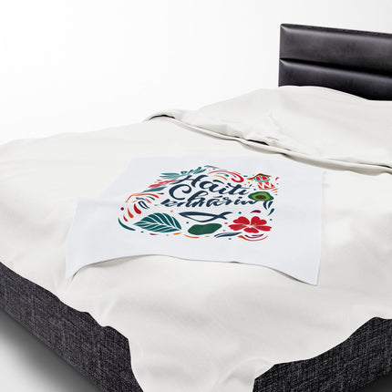 Haiti Chéri Mwen Renmenw Premium Plush Blanket Haitian Love and Cultural Pride - CreoleSizzle