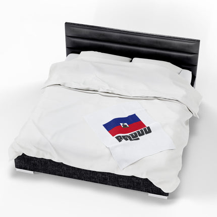 Haitian Flag Proud Premium Plush Blanket Bold Heritage Streetwear Inspired Design - CreoleSizzle