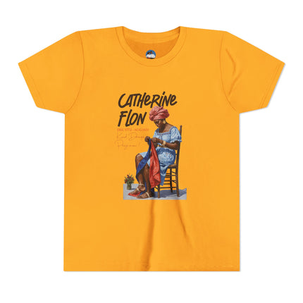 Catherine Flon Heritage Kids T-Shirt  Haitian History & Art-Inspired Graphic Cultural Pride Shirt, Youth Short Sleeve Tee
