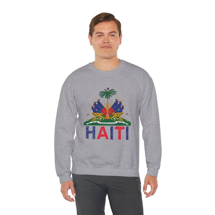 Ayiti Pride Crewneck Sweatshirt Haitian Flag & Kreyòl Design Cozy Unisex Heritage Pullover Sweatshirt